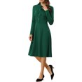 thumbnail image 4 of INSPIRE CHIC Women's Wear to Work Tie Neck Knit Long Sleeve Midi Dress L Green, 4 of 5