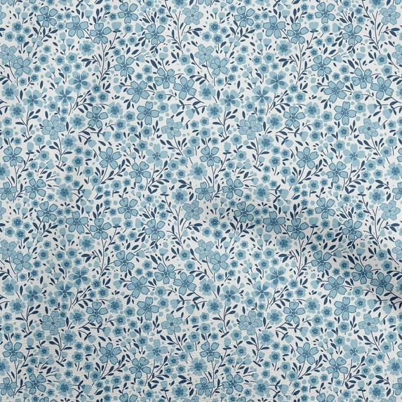 oneOone Velvet Dark Teal Blue Fabric Floral Diy Clothing Quilting Fabric Print Fabric By Yard 58 Inch Wide
