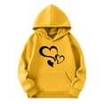 thumbnail image 3 of Cotton Hoodies Sweashirts for Boys Girls 3-14 Years Long Sleeve Cute Hearts Printed Valentines Outfits Gifts (13 Years, Yellow), 3 of 5