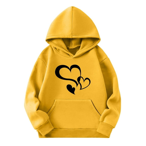 Posijego Kids Valentine's Day Hoodie Boys Girls Cute Sweatshirt Hooded Long Sleeve Love Graphic Tops