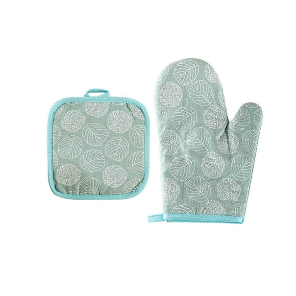 Ensemble de Tapis de Cuisine, Gants Isolés Épaissis Gants de Cuisson au Four Coussinets d'Isolation Gants pour Micro-Ondes Tapis de Cuisine Adaptés aux Cuisines Restaurants Boulangeries Barbecues Extérieurs, Ensemble Mitaines de Four/gant