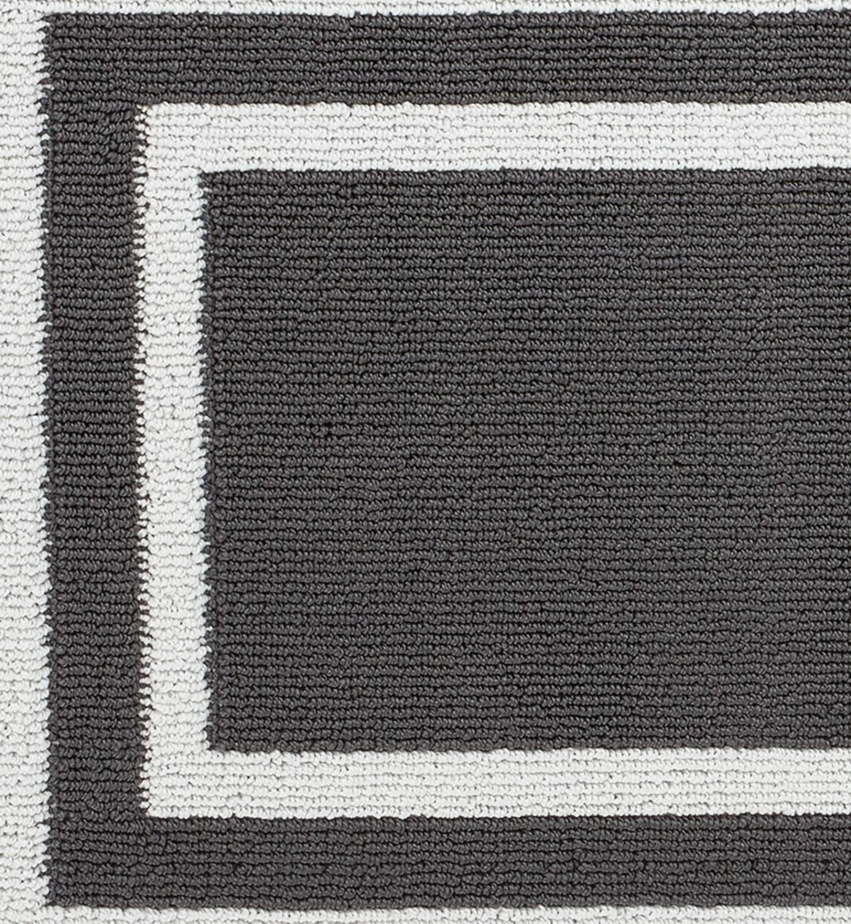 Washable Skid-Resistant Runner Rug, Border, Dark Grey and White, 26" x 45"
