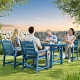 thumbnail image 4 of Aiho 7-Piece HIPS Patio Furniture Set with Umbrella Hole, Outdoor Dining Set for 6, Patio Table and Chairs set for Patio, Lawn, Backyard, Garden, Poolside - Blue, 4 of 10