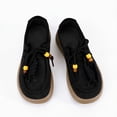 thumbnail image 5 of Shrysg Women's Vintage Faux Leather Beaded Lace Up Casual Shoes Soft Sole Round Toe Loafer Comfortable Slip On Walking Shoes for Daily Wear Black, 5 of 7