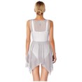 thumbnail image 3 of Aiihoo Women's Modern Lyrical Dance Dress See-Through Contemporary Dancing Dress Ballet Gymnastics Leotard Silver XXL, 3 of 7
