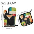 thumbnail image 2 of Yayeee Oven Mitts and Pot Holder Set of 4 Heat Resistant Kitchen Gloves Baking Hot Pad, Art Cocktails, 2 of 5