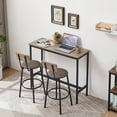 thumbnail image 3 of HSUNNS Bar Table with Stools Set of 2, Industrial 3 Piece Counter Height Small Dining Sofa Table and Chairs for Kitchen Breakfast Nook Small Space Restaurant, Grey, 3 of 9