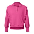 thumbnail image 4 of Kaprioy Womens Sweatshirts Oversized Casual Loose Button Up Henley Pullover Top High Low Split Winter Fall Fashion Clothing Hot Pink, L, 4 of 6