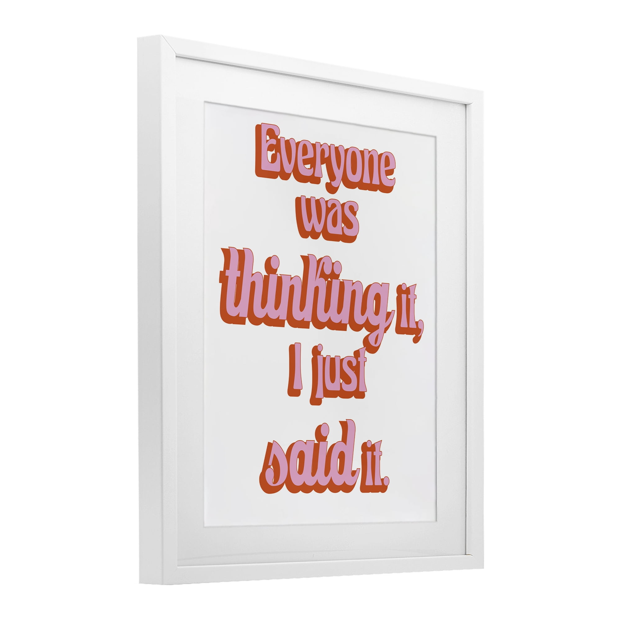 Stupell Industries Everyone Was Thinking It White Framed Print Under Glass, design by Elizabeth Medley