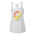thumbnail image 2 of Tropical Palm Trees Silhouettes with Sunset | Womens Pop Culture Premium Tri-Blend Racerback Tank Top, Heather White, Small, 2 of 4