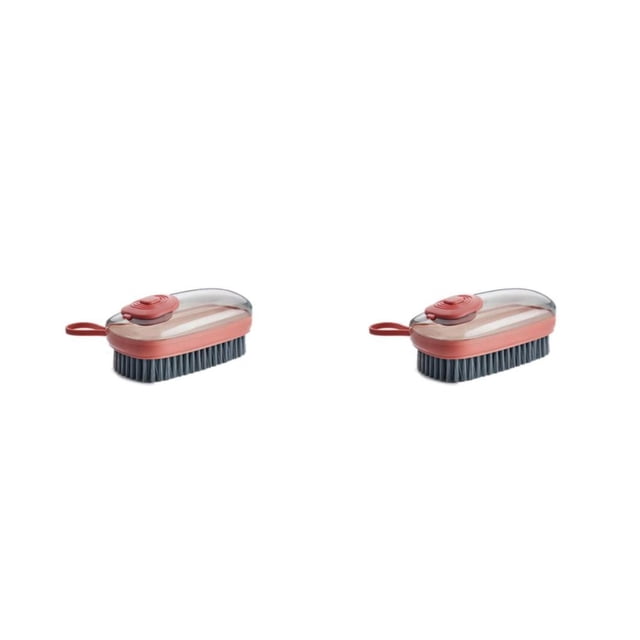 Bearachild Cepillo de limpieza Zapatos de plástico livianos Herramienta de limpieza doméstica práctica Cepillos de lavandería hidráulicos Naranja 2piezas