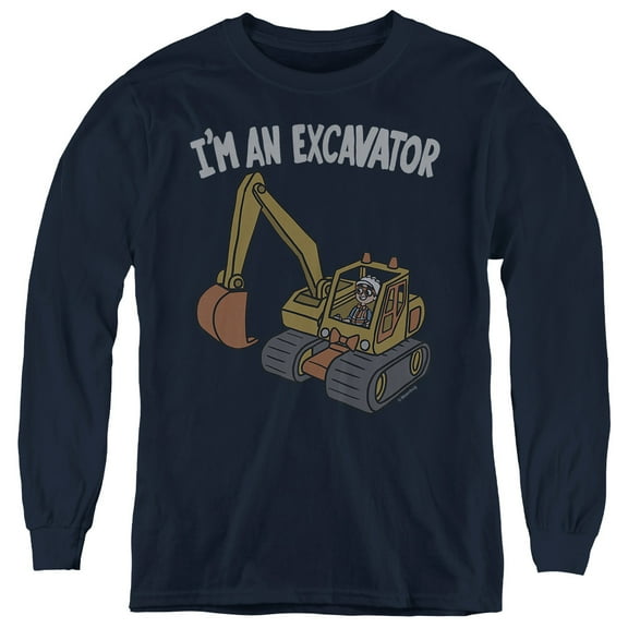 Blippi I'm an Excavator Youth Long Sleeve T Shirt, Navy, Large