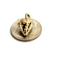 thumbnail image 5 of 14k yellow gold 3D Strawberry fruit Fresa leaf pendant charm fine jewelry 3.7g, 5 of 13