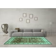 thumbnail image 3 of Ahgly Company Indoor Square Abstract Turquoise Blue Modern Area Rugs, 5' Square, 3 of 4