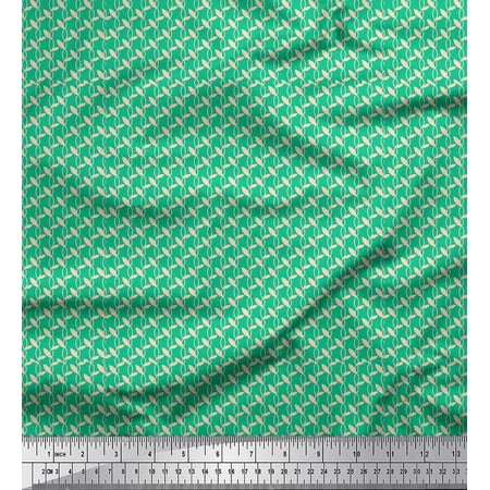 Soimoi Green Heavy Canvas Fabric Chain Geometric Print Fabric by the Yard 58 Inch Wide