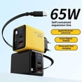 thumbnail image 2 of Universal 65W Extendable GaN Charger with Digital Display, US EU UK Plug, Fast Charging for iPhone Phones & Tablets, Compact Travel Adapter in White, Yellow, Silver, Black, 2 of 8