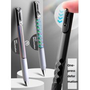 Crinkle Pen, Switch Pen, Crunchy Sensory Pen Geometric Crinkle Design Fidget Pen Metallic Geometric Morphing Ballpoint Pen Geometric Metal Shape Shifting Switch Pens