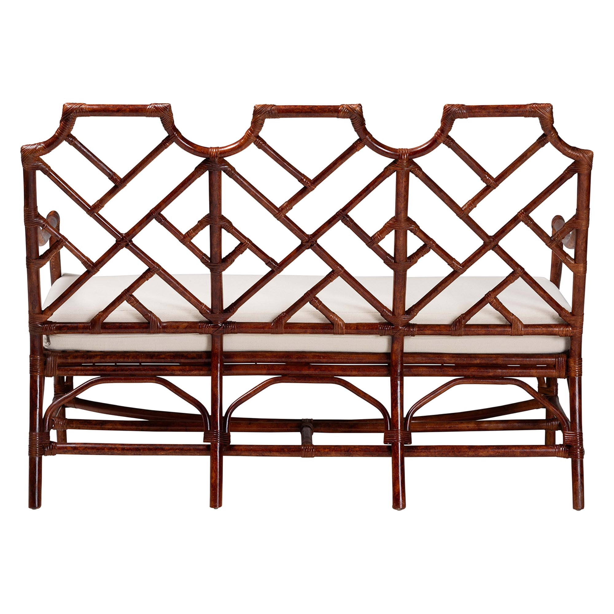 bali & pari Aella Boho Loveseat Bench, Marbled Tortoise Brown