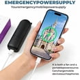 thumbnail image 2 of Kiyuycy Portable 3-in-1 Handheld Fan, Foldable Mini Pocket Fan with Wrist Strap, Type-C Rechargeable Personal Cooling Fan, Quiet Small Fan for Office, Travel, Outdoor, 2 of 8