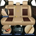 thumbnail image 3 of LAONNVIR Full Set Car Seat Covers Fit for Kia Spectra 2002-2009:Waterproof Leather Automotive Seat Covers Seat Cushion Protector Compatible Airbag Beige&Brown,Full Set (5seats), 3 of 8