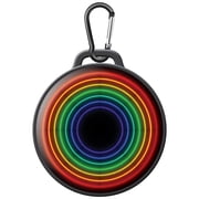 Watchitude: Jammed 2 Go - Rainbow Wave - Round Bluetooth Speaker, Water Resistant, Carabiner For Transport, 3 Hrs Of Sound Per Charge, 3.66x1.73"