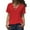 Red, variant on yunLCZ Basic T Shirts Womens Solid Color T Shirts V Neck Summer Short Sleeve Tops Tees Women's Short Sleeve Shirts