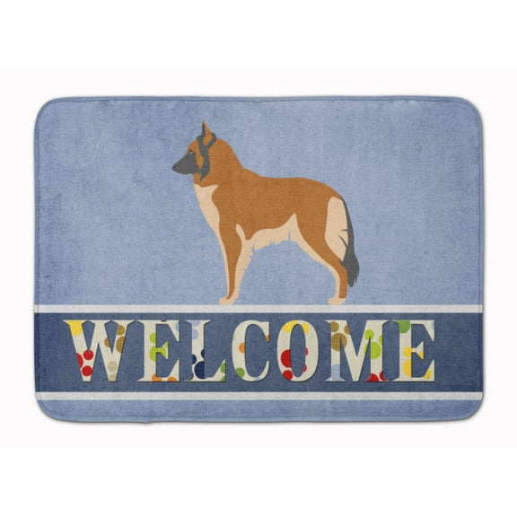 Belgian Tervuren Welcome Machine Washable Memory Foam Mat Blue