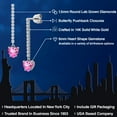 thumbnail image 2 of Gem Stone King 14K White Gold Pink Mystic Topaz and Lab Grown Diamond Dangle Earrings for Women | 2.26 Cttw | Gemstone November Birthstone | Heart Shape 6MM, 2 of 6