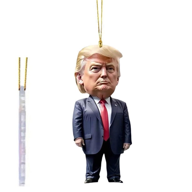 Adorno navideño de Donald 2024, Adorno de árbol de Navidad 2D Make America Great Again 2024, Adorno de lucha patriótica de Donald, Colgante de coche Do Fan