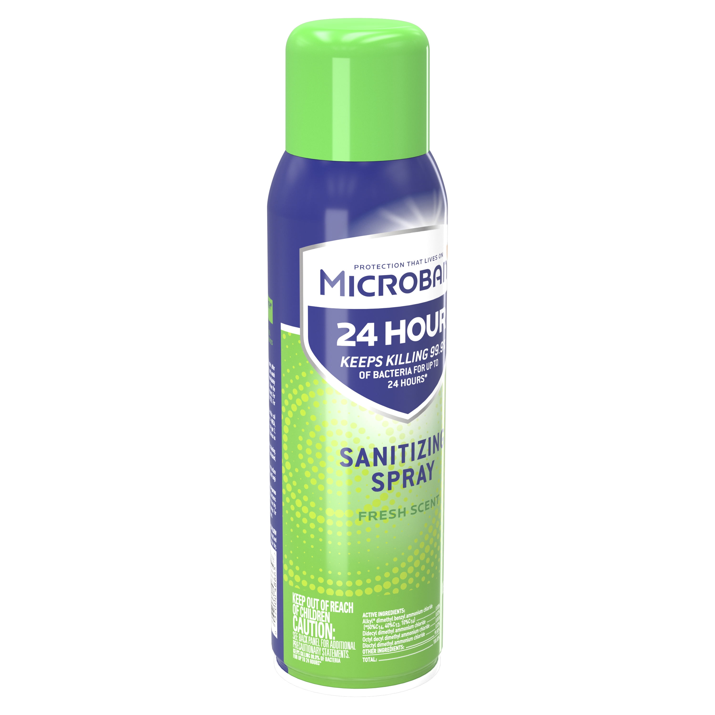 Microban 24 Hour Disinfectant Sanitizing Spray, Fresh Scent, 15 fl oz