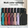 thumbnail image 5 of Fashion crossbody lanyard zipper wallet leather phone case for iPhone 16 pro max 15 plus 14 13 12/12pro 11 wrist strap cards Solt cover, 5 of 10