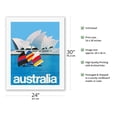 thumbnail image 2 of Sydney Australia - Sydney Opera House - Vintage Airline Travel Poster c.1969 - Fine Art Rolled Canvas Print 20in x 26in, 2 of 4