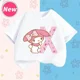 thumbnail image 3 of Camiseta de manga corta para niños con letras de la A a la Z de My Melody Anime, camiseta de algodón de verano para niños de Sanrio, regalo de cumpleaños kawaii suave con forma de corazón para niñas, 3 of 5
