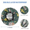thumbnail image 3 of Shower Caps,Green Dinosaurs ChristmasTrees Socks Pattern Waterproof Shower Cap for Women 4 Pieces,Double Reusable Hair Cover for Shower PEVA Elastic Stretch Hem, 3 of 7