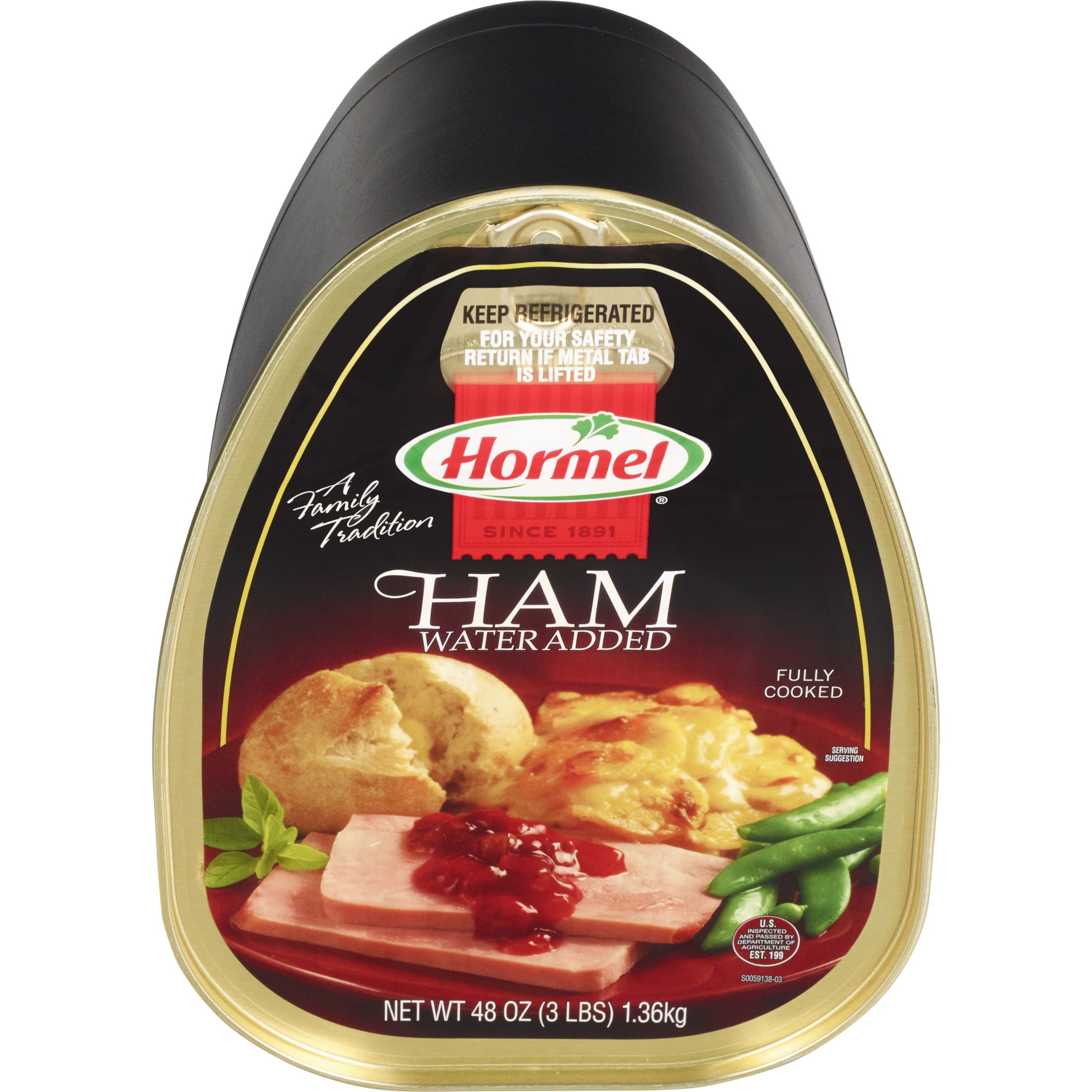 HORMEL Canned Ham, Fully Cooked, Refrigerated, 48 oz Steel Can