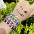 thumbnail image 4 of Dainty Red CZ Square Round Tennis Chain Bracelet for Women Fashion Brand Jewelry, 4 of 9