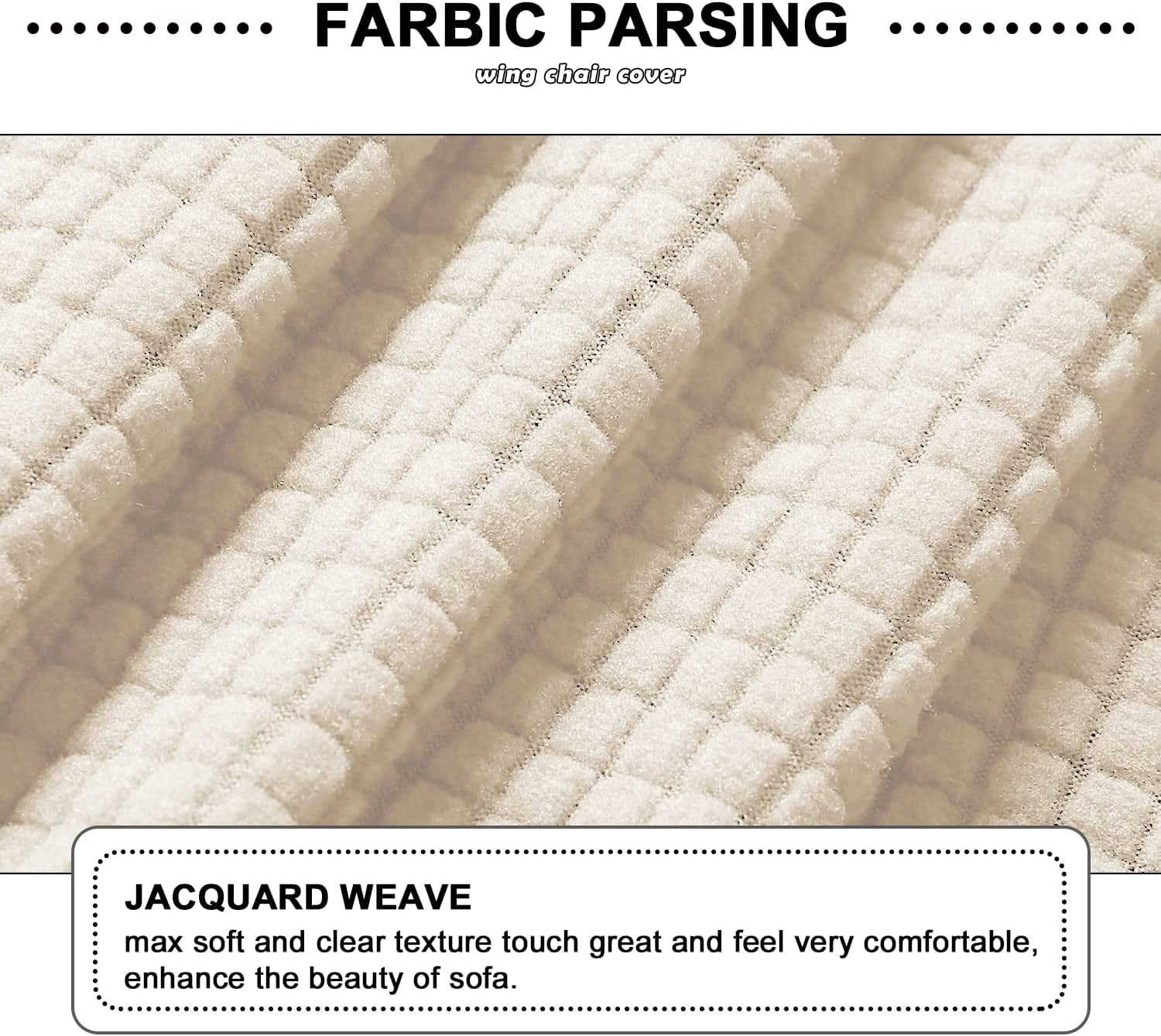 Jacquard Chaise Lounge Cover,Modern Polar Fleece sectional Sofa slipcover,Stretch Left/Right Armchair Cover for loveseat L Shaped Sofa (Beige,Left Chaise Lounge)