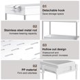 thumbnail image 5 of Organizador para debajo del fregadero de 2 niveles con cajón de almacenamiento deslizante, acero inoxidable y plástico, blanco, 5 of 5