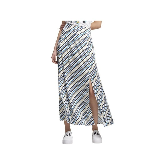 DKNY Womens Printed Long Maxi Skirt