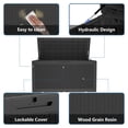 thumbnail image 2 of PATIOEASY 100 Gallon Lockable Resin Deck Box, Waterproof&Outdoor Toys Storage Box for Outdoor Cushion Storage and Outdoor Delivery Storage, Stylish Outdoor Bench-Black, 2 of 7