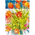 thumbnail image 1 of Caroline's Treasures 6025CHF Fleurs Tulipes Drapeau Toile, Grand, Multicolore, 1 of 5