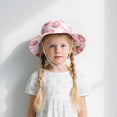 thumbnail image 2 of Bobifish Girls Sun Hat Cartoon Wide Brim Bucket Hat With Adjustable Chin Strap Sea Themed Beach Wear Sun Protection Hat, 2 of 5