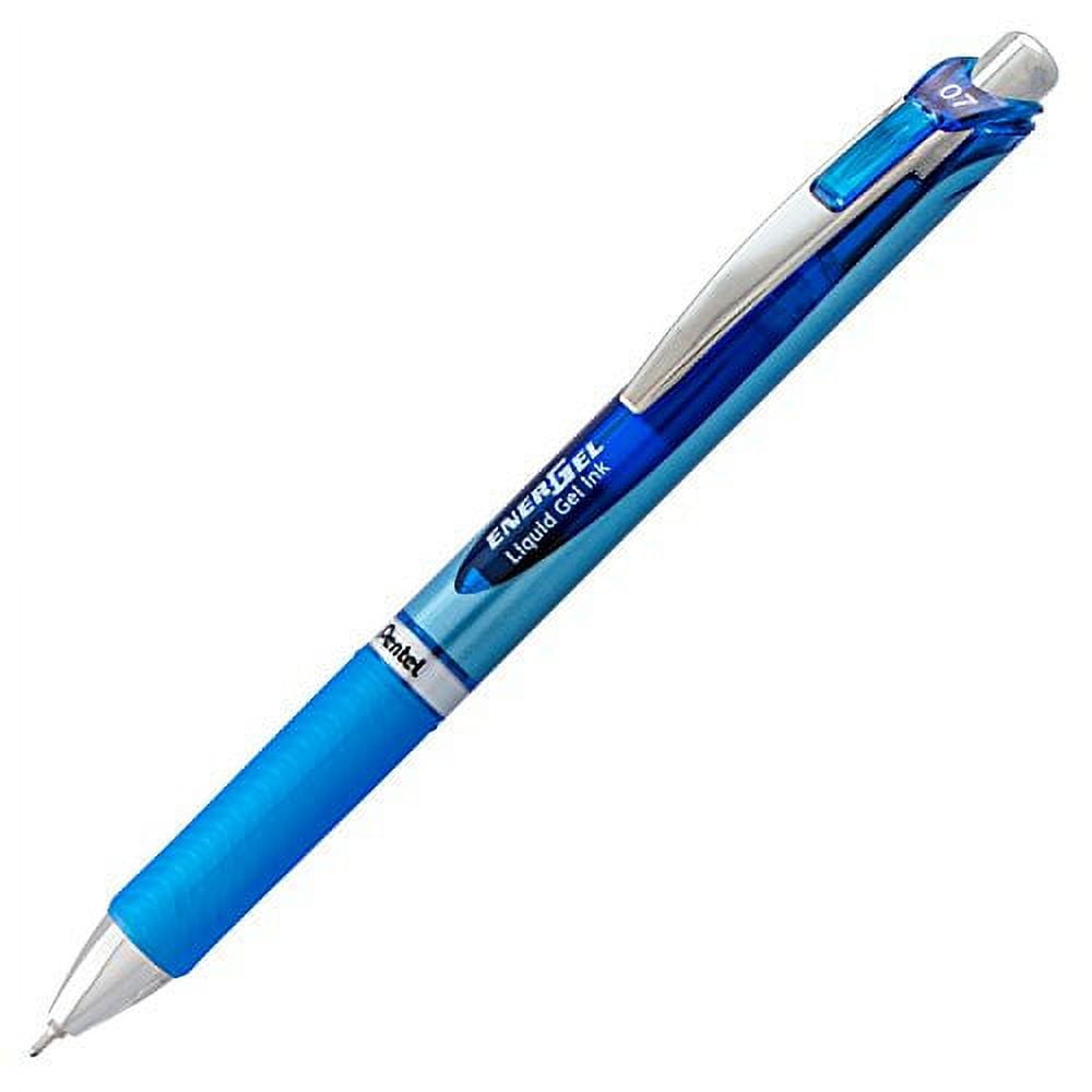 Pentel Gel Ink Pen, EnerGel RTX Retractable Gel Pen, 0.7mm, Needle Tip, Blue Ink, 2 Pack (BLN77BP2C)