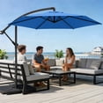 thumbnail image 3 of Easthome 10ft Offset Hanging Market Patio Umbrella for Backyard, Poolside, Lawn and Garden w/Easy Tilt Adjustment, Polyester Shade, 6 Ribs - Sapphire Blue, 3 of 8