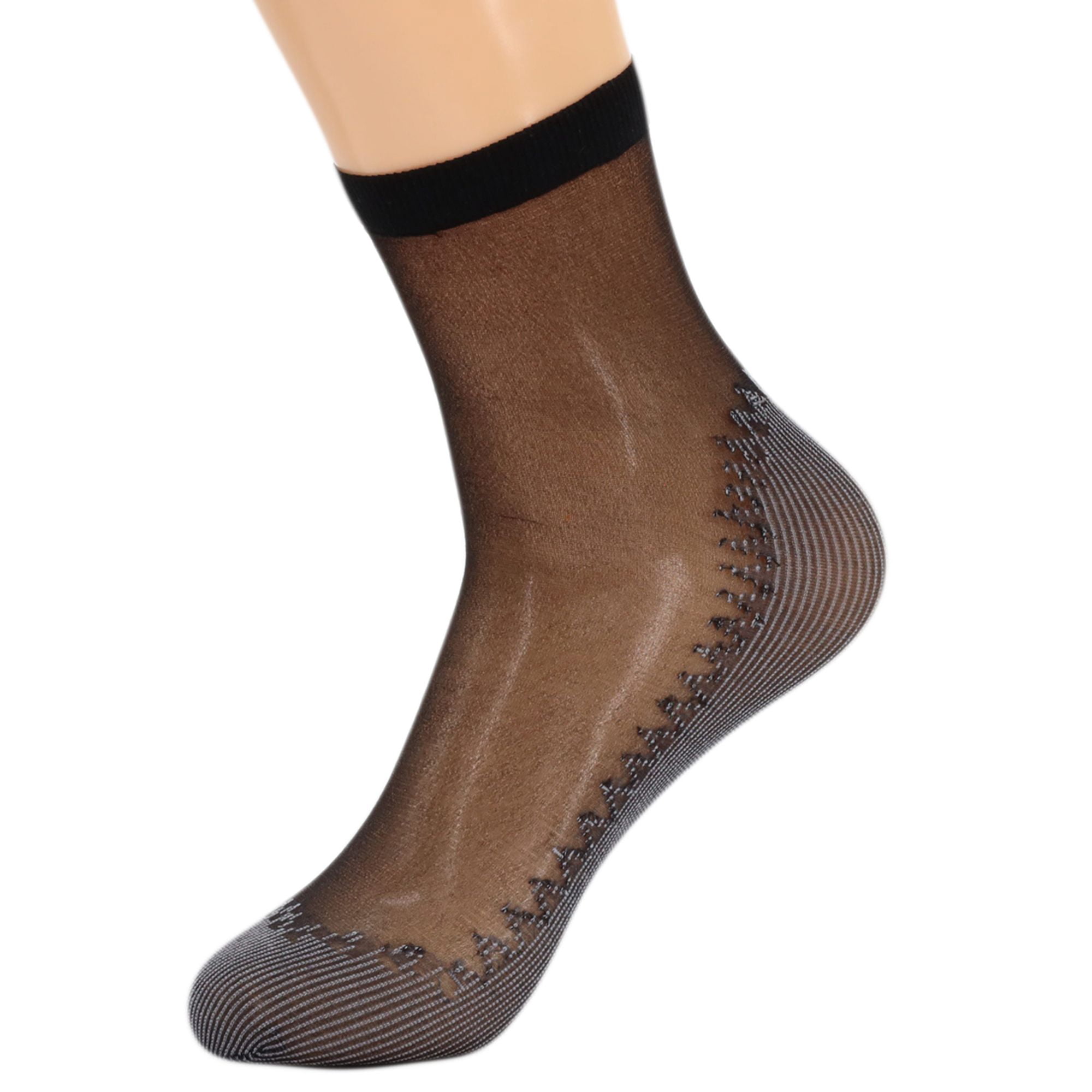 Women's 10-Pack Sheer Ankle Socks - Anti-Slip Cotton Sole & Reinforced Toe, Fits Shoe Size 5-10