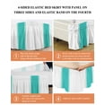 thumbnail image 5 of Teal Bed Skirt King Size 18" Drop Stripes Solid Color Ruffled Wrap Around Bed Skirts Adjustable Elastic Bedskirt Dust Ruffle for King Size Bed, 5 of 7