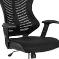 thumbnail image 6 of Flash Furniture High Back Designer Black Mesh Drafting Chair with LeatherSoft Sides and Adjustable Arms, 6 of 11