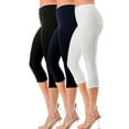 thumbnail image 3 of 3 Pack Women's High Waisted Capri Jegging Stretch Jean Style Capris Size S -3XL Inseam 19", 3 of 6