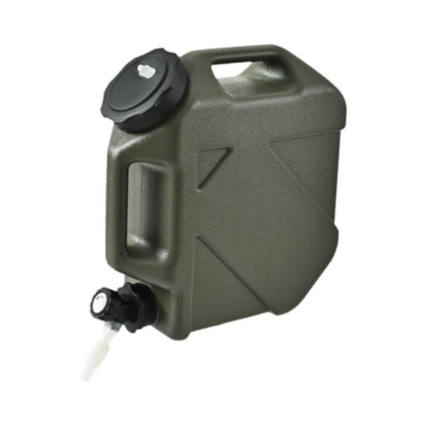 Contenedor de agua con grifo Jarra de agua grande para conducir, acampar, lavarse las manos Verde militar