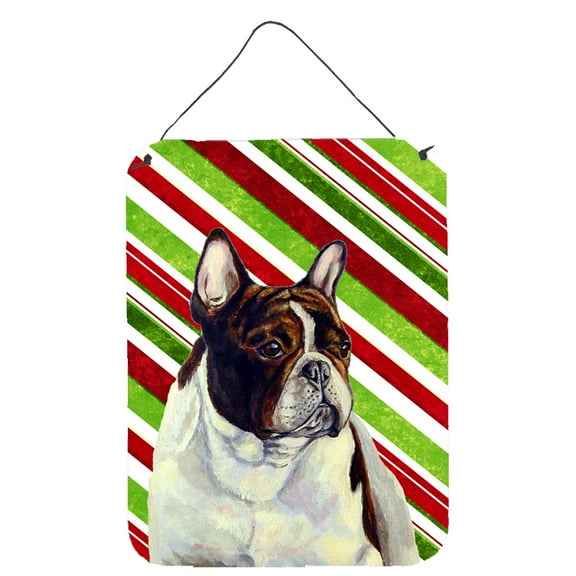 Carolines Treasures LH9247DS1216 French Bulldog Candy Cane Holiday Christmas Wall or Door Hanging Prints 12WX16H